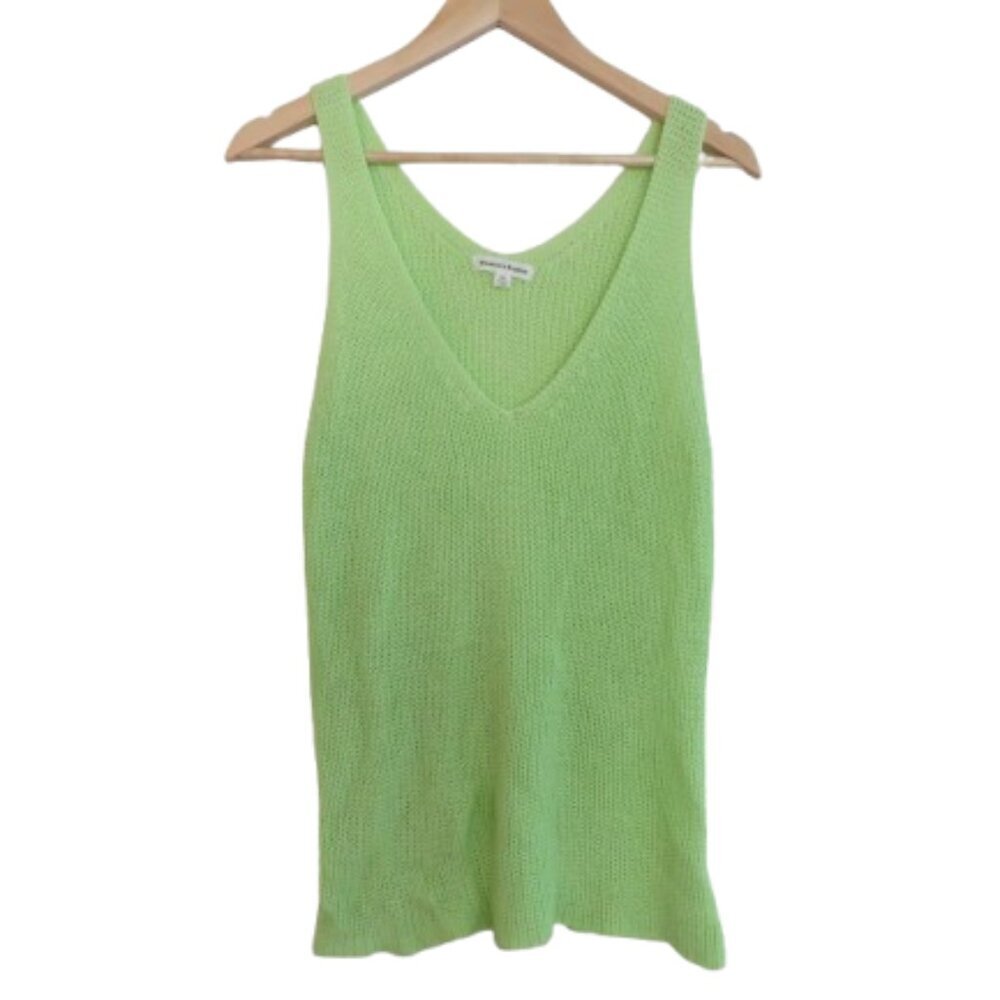 NEWBURY KUSTOM Lime Green Knit Cami Sleeveless Top Festival Summer - Size XL